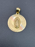 14k Solid Gold Pendant Virgin Mary