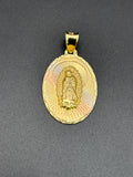 14k Solid Gold Pendant Virgin Mary