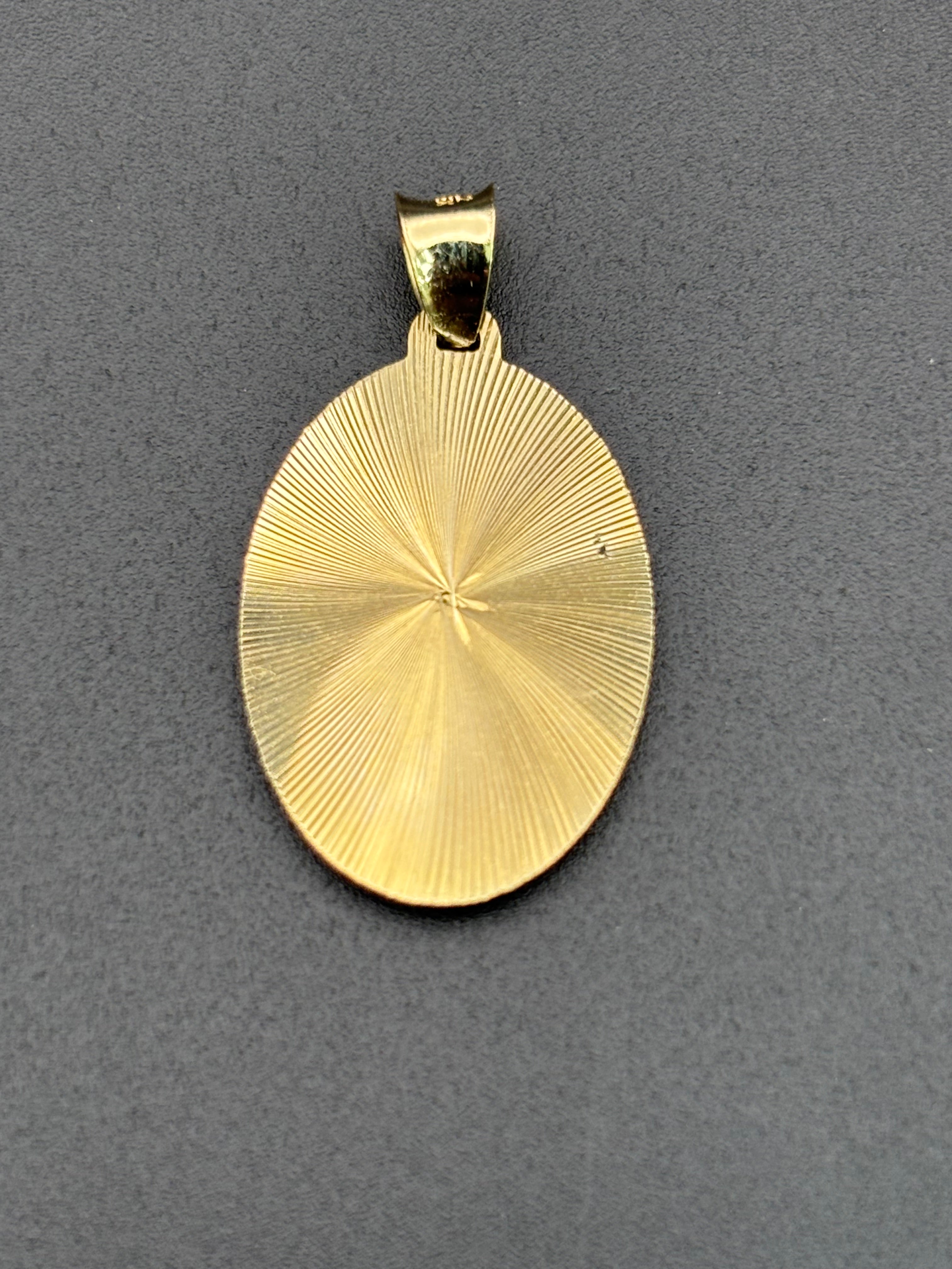 14k Solid Gold Pendant Virgin Mary