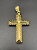 14k Solid Gold Jesus Cross Pendant