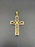 14k Solid Gold Jesus Cross Infinity Pendant