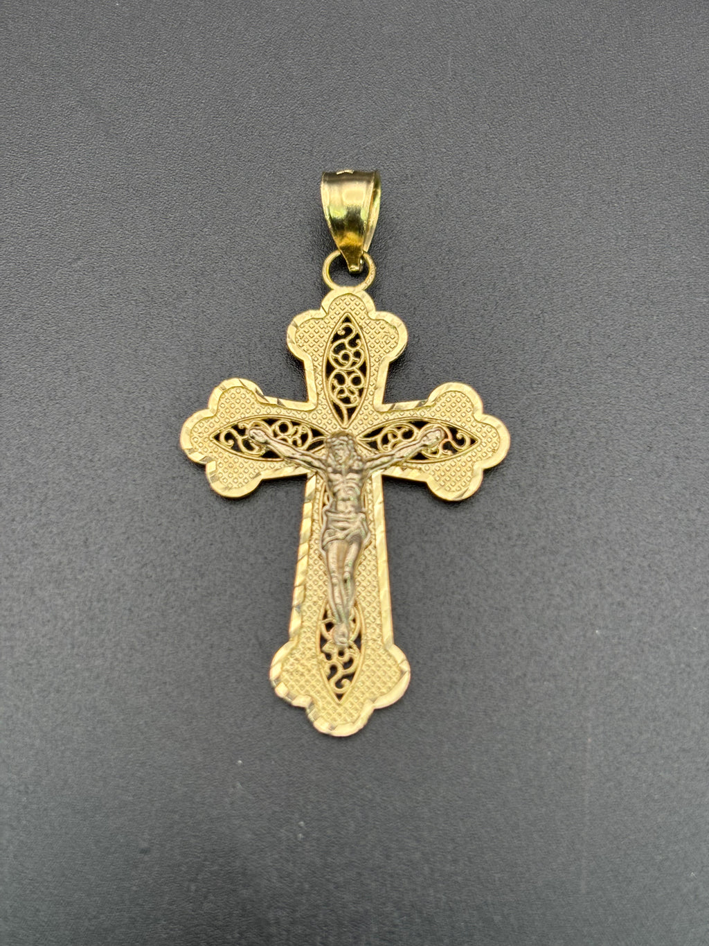 14k Solid Gold Jesus Cross Pendant