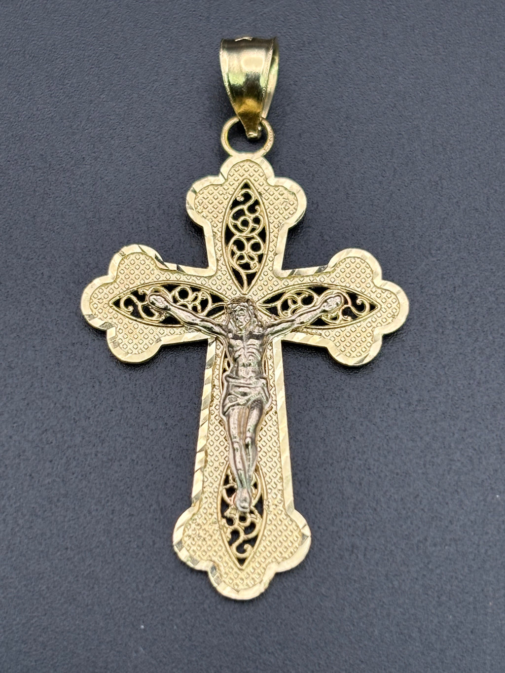14k Solid Gold Jesus Cross Pendant