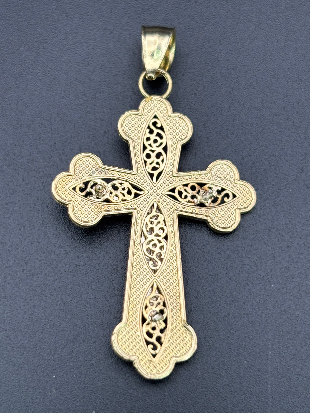14k Solid Gold Jesus Cross Pendant