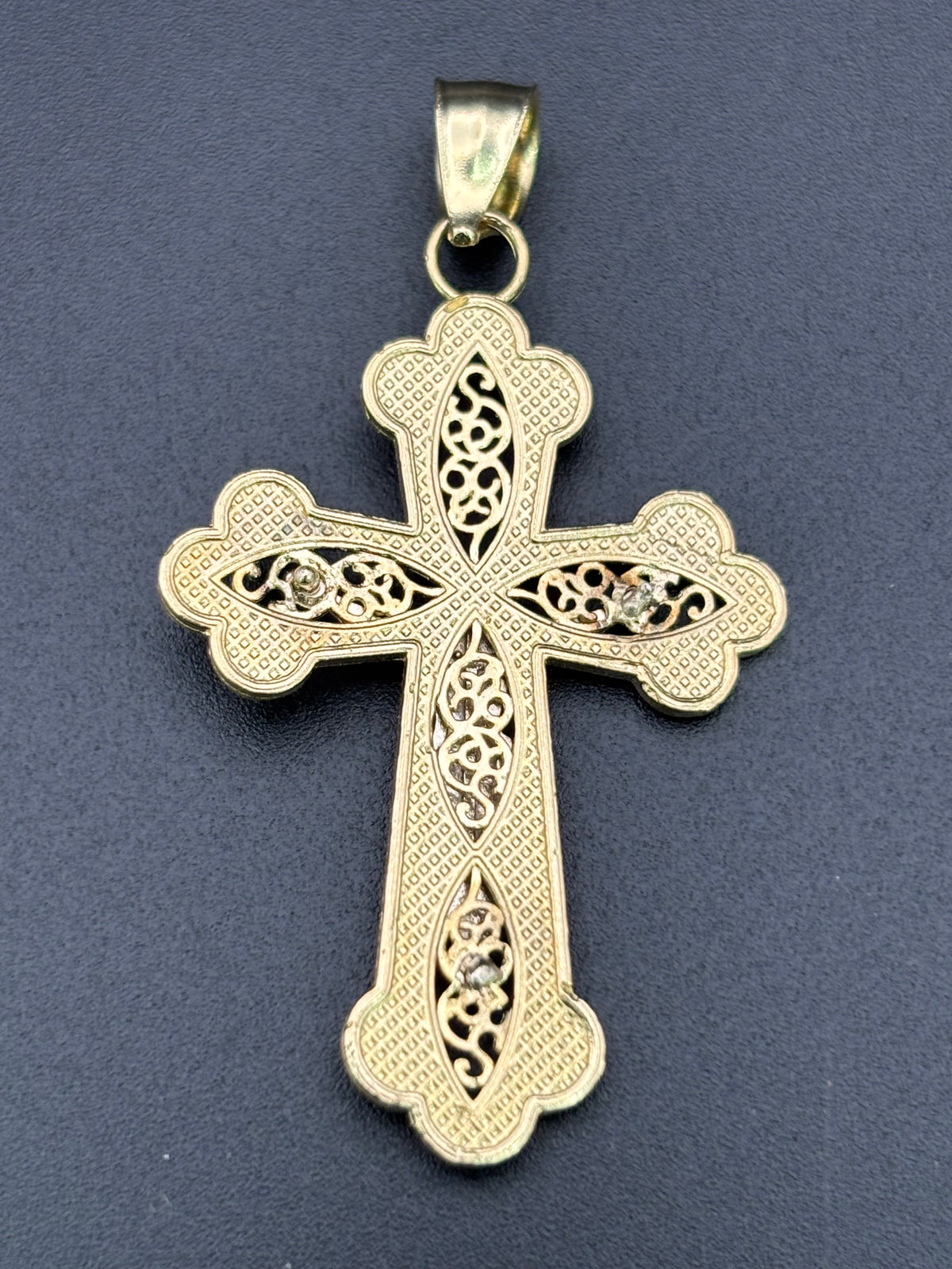 14k Solid Gold Jesus Cross Pendant