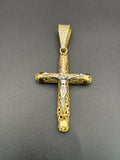 14k Solid Gold Jesus Cross Pendant