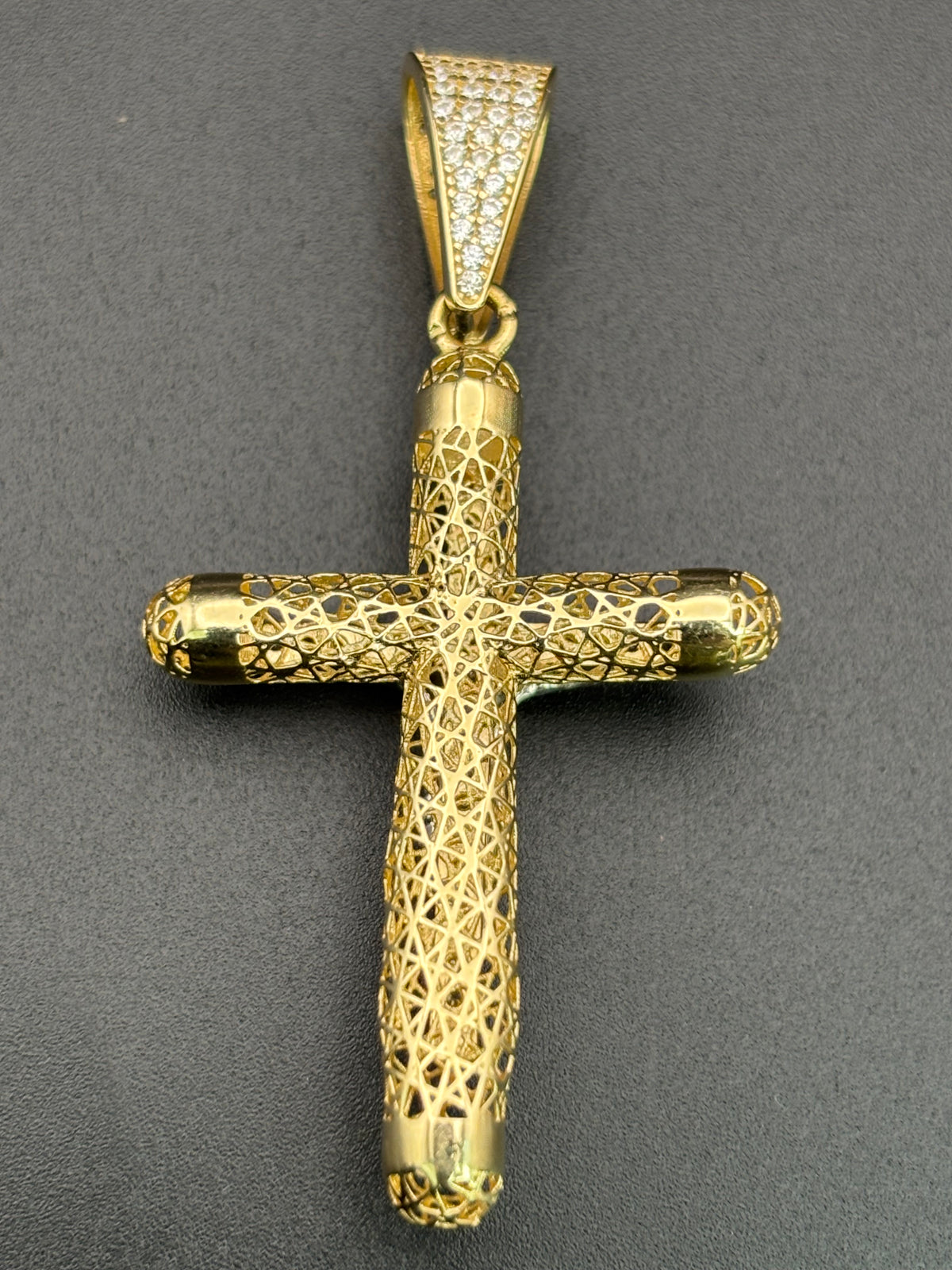 14k Solid Gold Jesus Cross Pendant