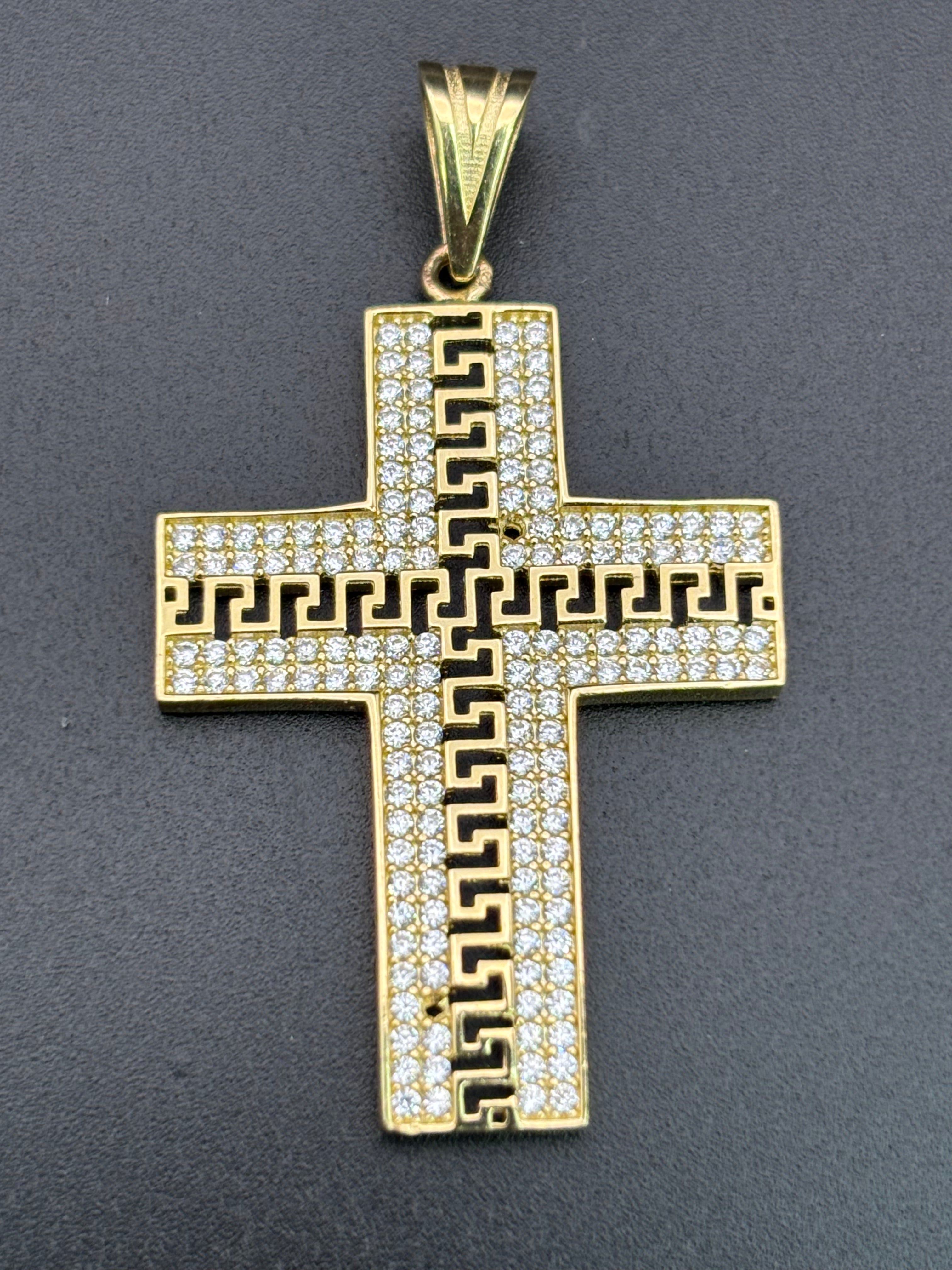 14k Solid Gold Jesus Cross Pendant