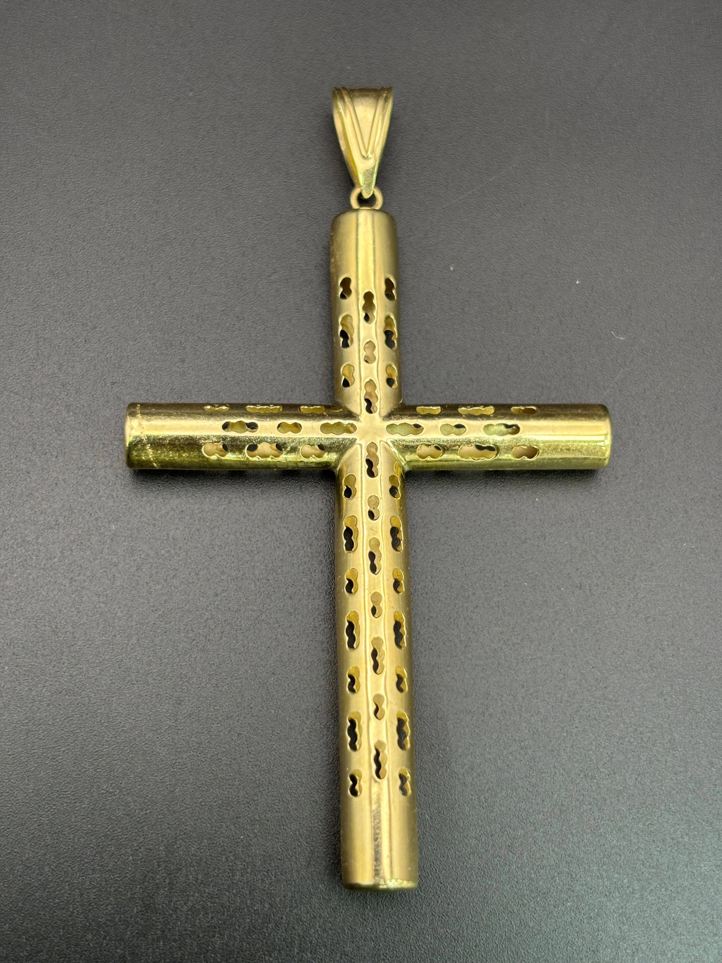 14k Solid Gold Jesus Cross Pendant
