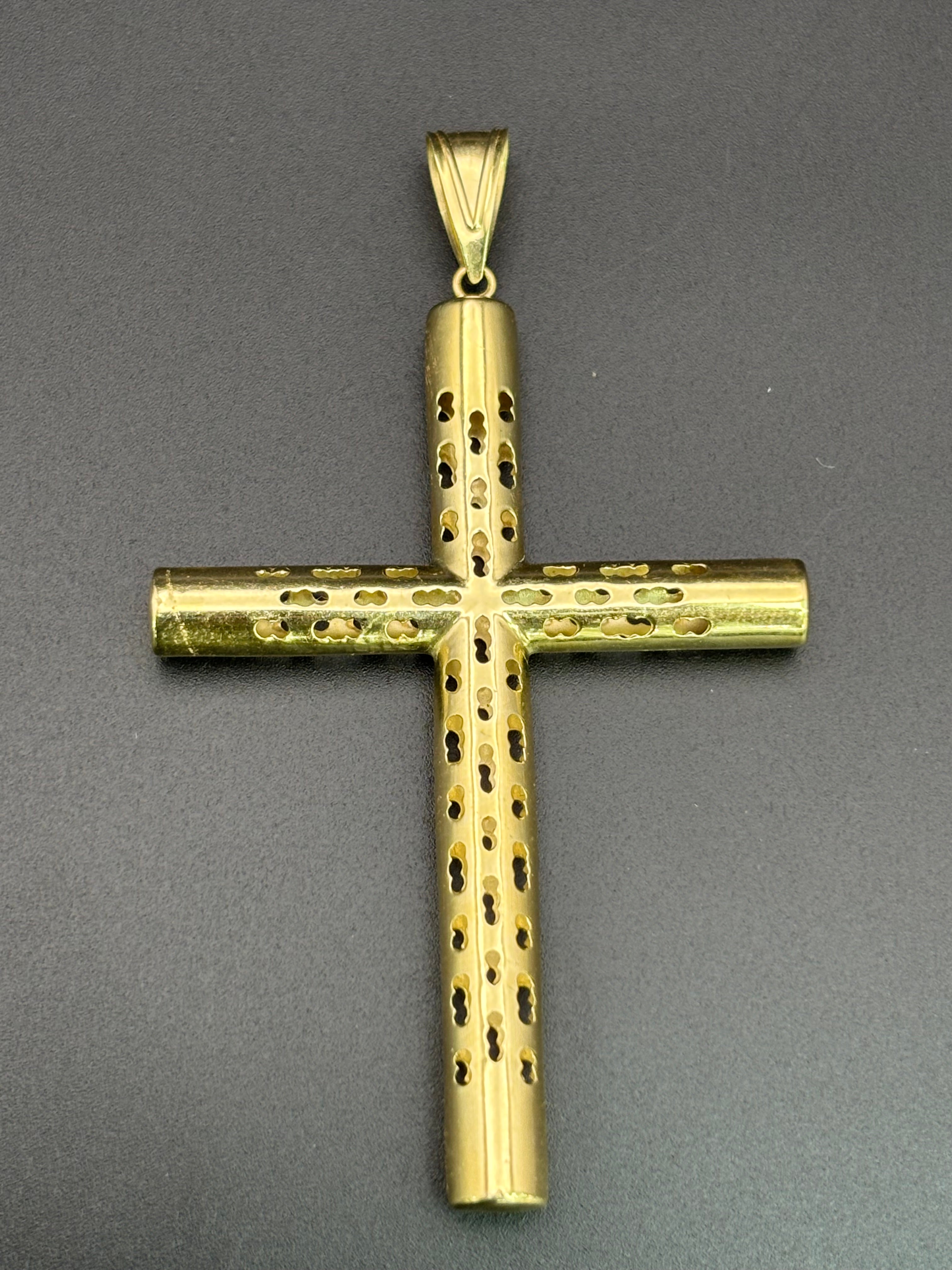 14k Solid Gold Jesus Cross Pendant