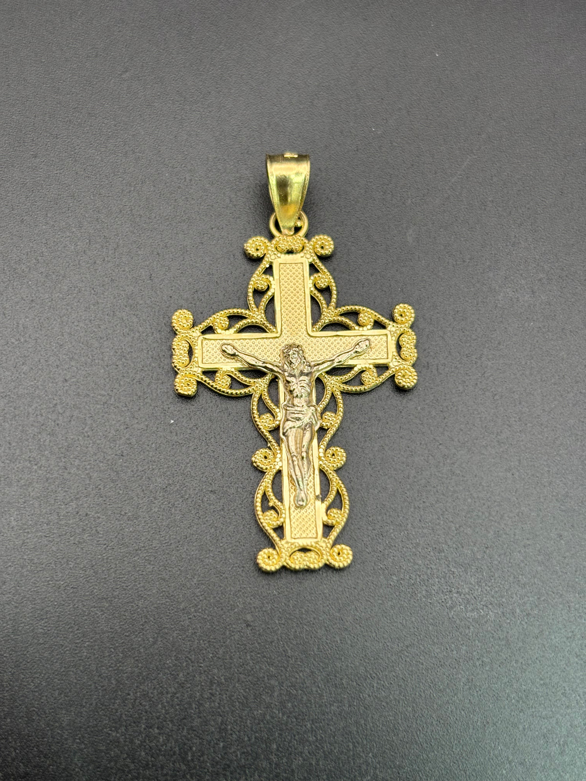 14k Solid Gold Jesus Cross Pendant