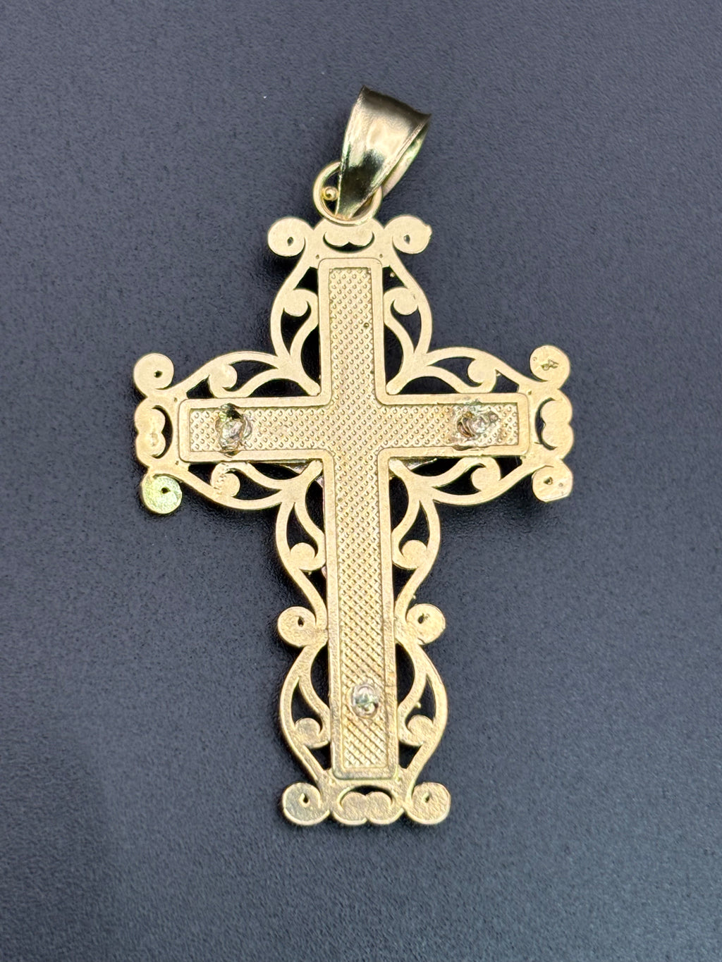 14k Solid Gold Jesus Cross Pendant