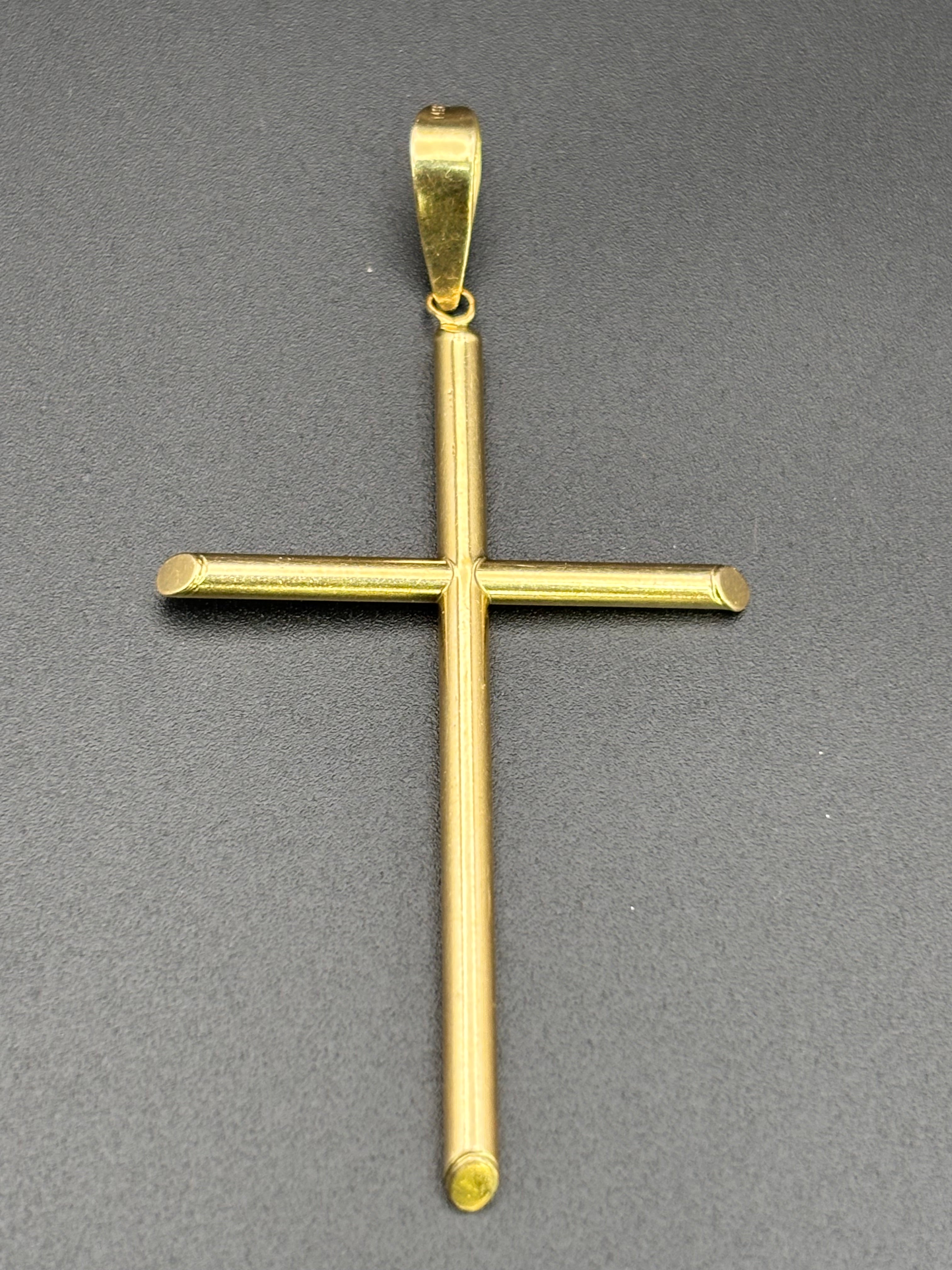 14k Solid Gold Jesus Cross Pendant