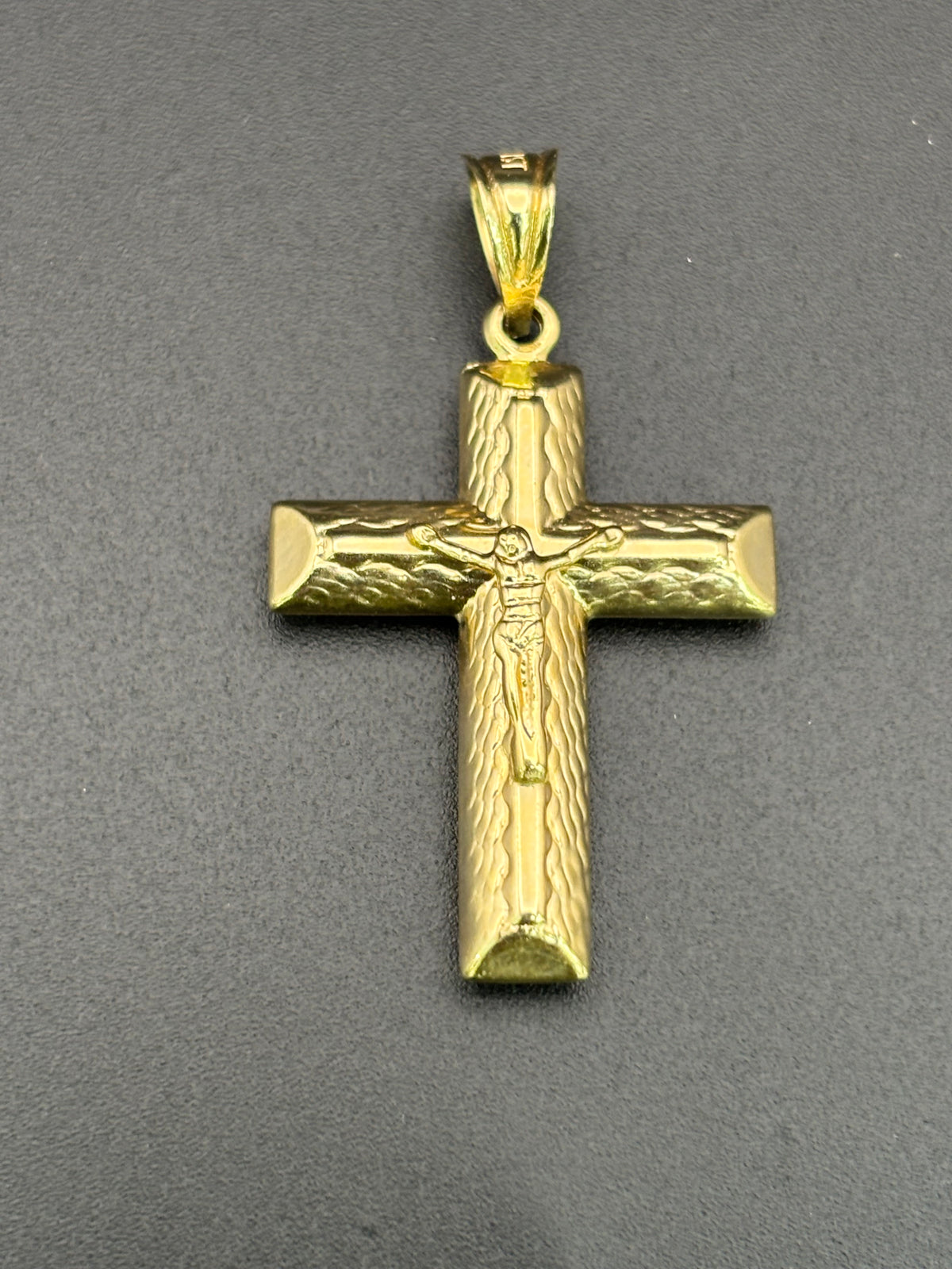 14k Solid Gold Jesus Cross Pendant