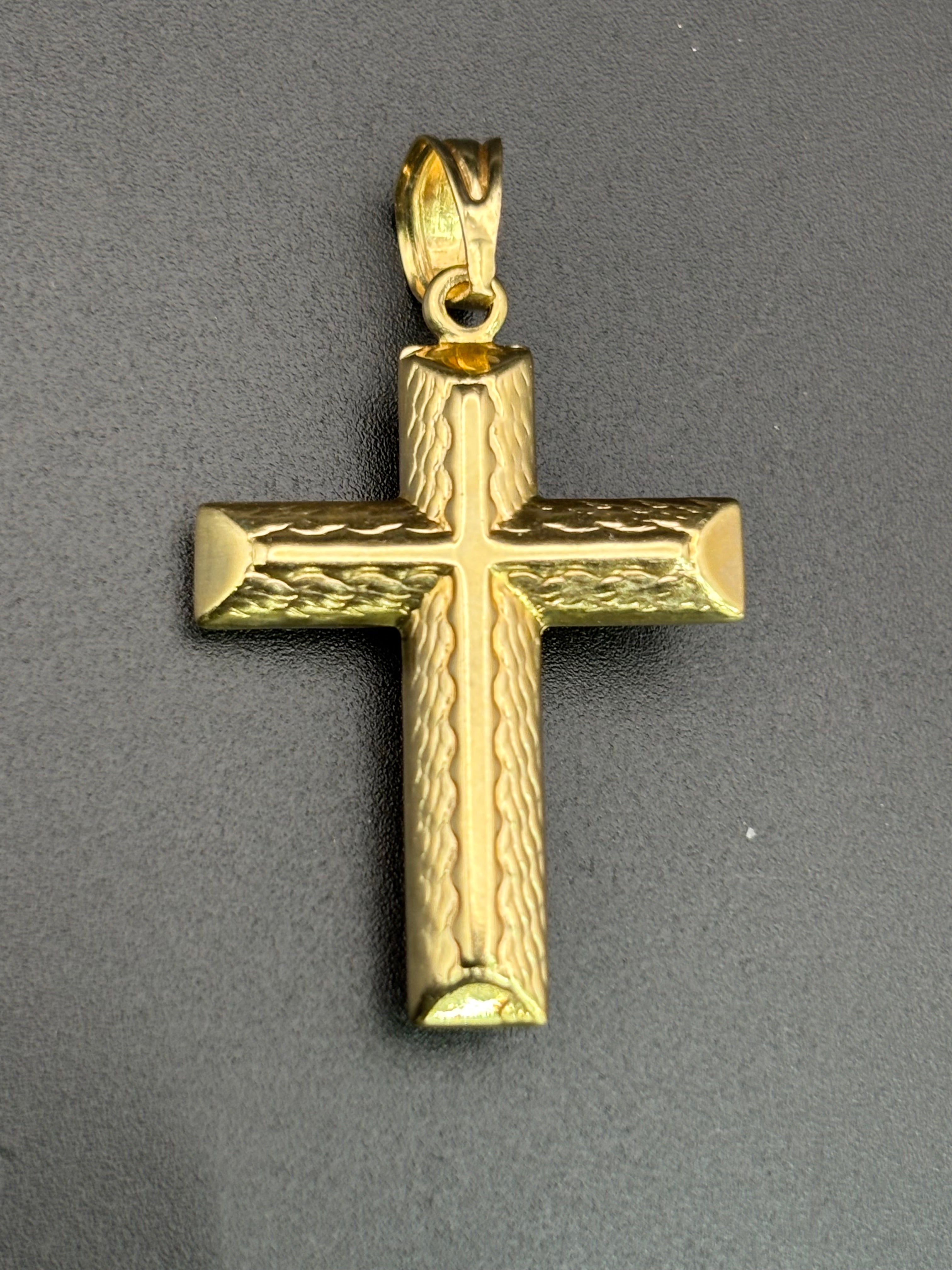 14k Solid Gold Jesus Cross Pendant