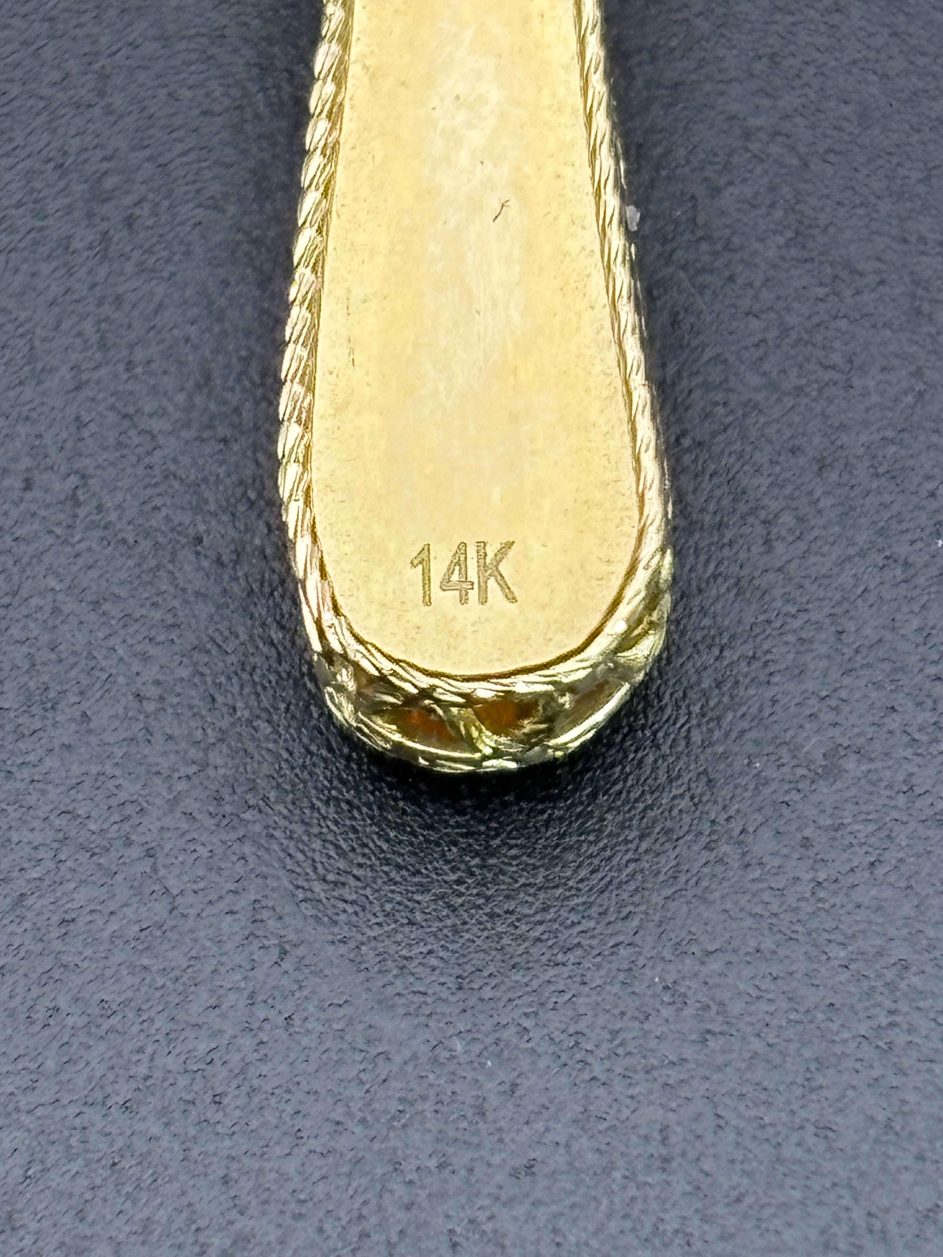 14k Solid Multi-tone Gold Jesus Cross Pendant