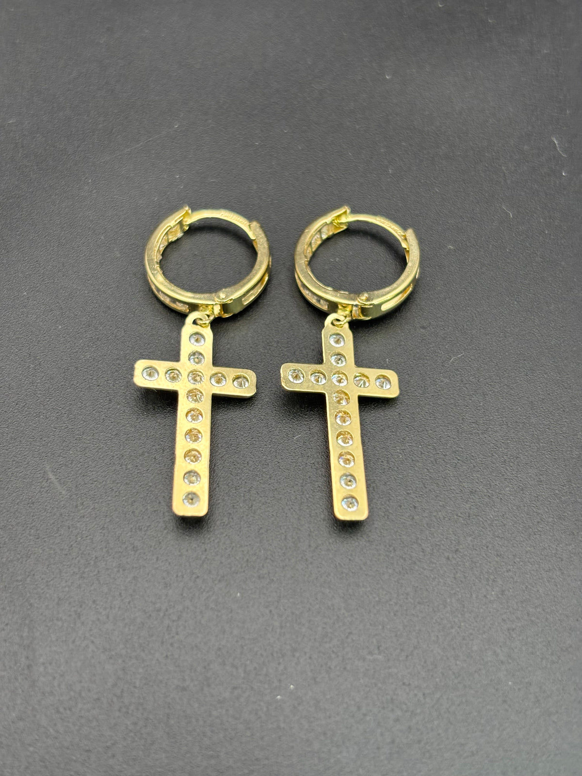 14k Solid Gold Earrings Jesus in the Cross
