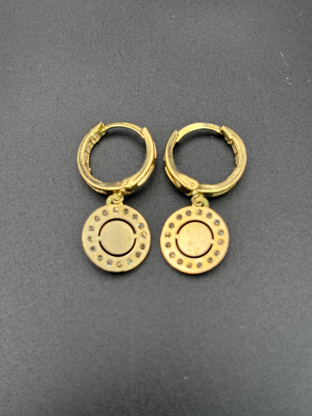 14k Solid Gold Earrings Evil Eye
