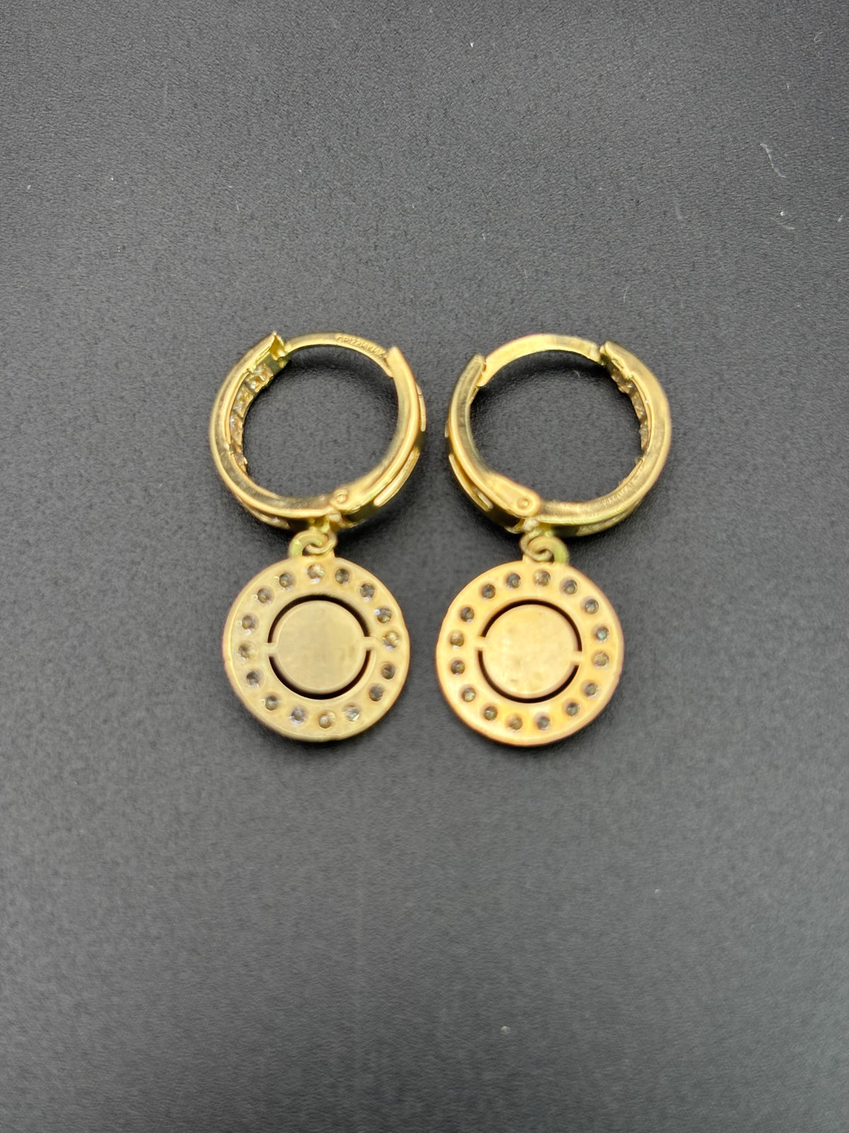 14k Solid Gold Earrings Evil Eye