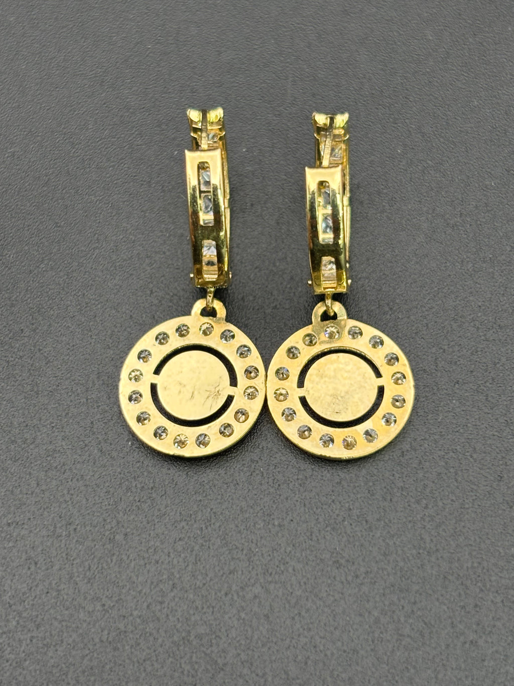 14k Solid Gold Earrings Evil Eye