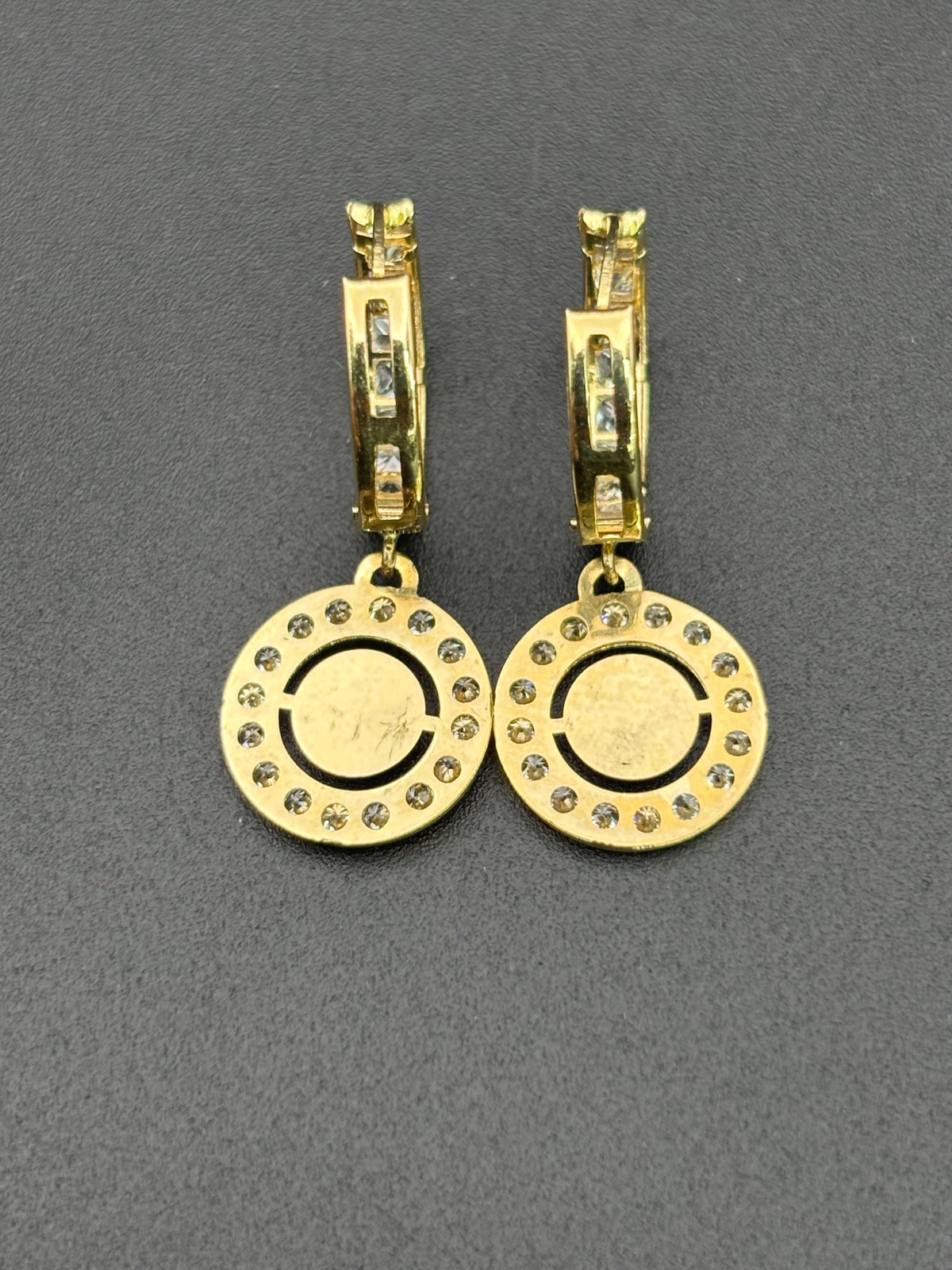 14k Solid Gold Earrings Evil Eye