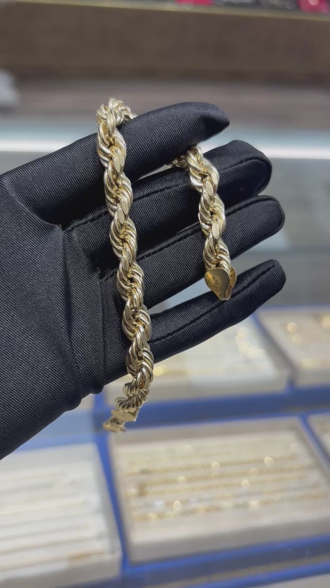 14K Gold Rope Chain Bracelet
